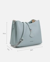 شنطة نسائية الفي اند كو من الجلد بلون أزرق فاتح