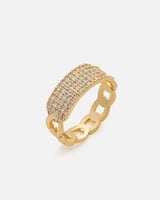  خاتم نسائي بتصميم ملفت بلون ذهبي