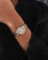 ‎ ساعة نسائية من الستيل بلون ذهبي وفضي | آن