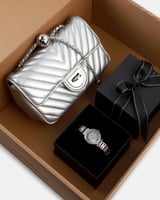 ‎ طقم هدايا نسائي متفرد ساعة وشنطة | SZHU093L11111...