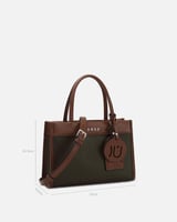 ‎ شنطه بتصميم عصري بلون زيتي وبني | NLH009F080711