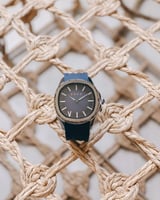 ‎ ساعة رجالية من آن بسير ربل أزرق | NAR001M170505