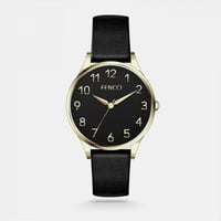 ‎ ساعة فينشي النسائية بطابع أنيق وأنثوي من الجلد ا...