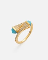 ‎ خاتم نسائي مميز باللون الذهبي