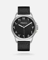 ‎ ساعة رجالية من فنشي بلون أسود