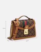 ‎ شنطة نسائية من الجلد بلون بني