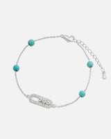 ‎ اسوارة نسائية بتصميم أنيق بلون فضي