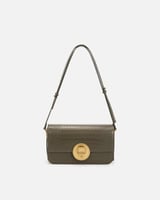 ‎ شنطة نسائية من الجلد بلون زيتي