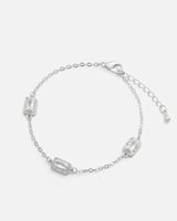 ‎ اسوارة نسائية بتصميم أنيق بلون فضي