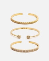 ‎ طقم اساور بتصميم راقي باللون الذهبي | ZJS072L01