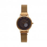 ‎ ساعة زايروس النسائيه بسير شبكي بلون ذهبي | ZAM02...