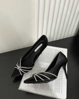 ‎ حذاء نسائي بكعب عالي باللون الأسود