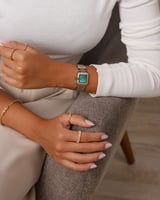 ‎ ساعة نسائية ستيل بلون ذهبي وفضي | إلڤي