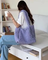 ‎ شنطة نسائية قماش باللون الأزرق