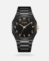 ‎ ساعة رجالية بسير ستيل بلون أسود