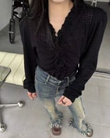 ‎ بلوزة نسائية الفي اند كو بتصميم مميز بلون أسود