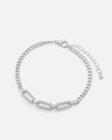 ‎ اسوارة نسائية كلاسيك باللون الفضي