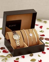 ‎ طقم هدايا نسائي إلڤي من ساعة واساور | SLAS014L06...