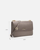 شنطة نسائية إمزوري جلد الناعم بلون فضي