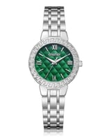 ‎ ساعة اليتير النسائية من الستيل بلون فضي