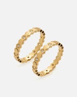 ‎ خاتم نسائي توينز عصري بلون ذهبي | MJR027F0103