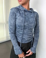 ‎ هودي نسائي الفي اند كو عصري باللون الأزرق