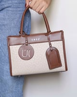 ‎ شنطه بتصميم عصري بلون بيج وبني | NLH009F440711