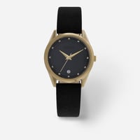 ‎ ساعة زايروس النسائية بسوار من الجلد باللون الأسو...