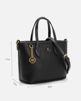 ‎ شنطة نسائية زايروس من الجلد بلون أسود