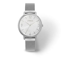 ‎ ساعة زايروس النسائية بسوار شبكي أنيق باللون الفض...