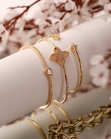 ‎ طقم اساور نسائيه ناعم بلون ذهبي | ZJS021L01