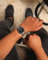 ‎ ساعة رجالية ستيل باللون الفضي | إلڤي