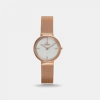 ‎ ساعة اوباكو النسائية بسوار شبكي باللون الروز قول...