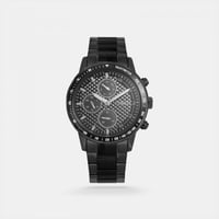 ‎ ساعة رجالية من الستيل الاسود بتصميم تقليدي | FAS...