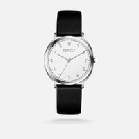 ‎ ساعة جلد رجالية بتصميم كلاسيك وتقليدي بلون أسود...