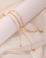 ‎ طقم أساور نسائيه مميزه بلون ذهبي | ZJS035L01