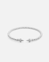 ‎ سوار نسائي بتصميم ناعم باللون الفضي | MJB010F111...