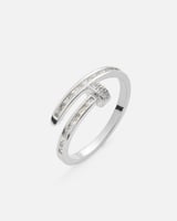 ‎ خاتم نسائي بتصميم كلاسيك بلون فضي | MJR025F1103