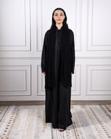 ‎ عباية نسائية زايروس كريب بلون أسود