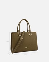 شنطه نسائية آن بتصميم كلاسيكي بلون زيتي