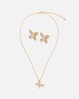 ‎ طقم نسائي بتصميم أنيق بلون ذهبي