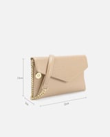 شنطة نسائية عملية من الجلد بلون بيج