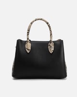 ‎ شنطة نسائية من الجلد بلون أسود