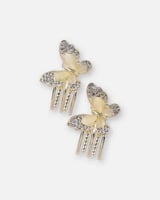 مشبكين معدنية للشعر صغيرة بشكل فراشة