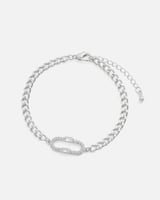 ‎ اسوارة نسائية بتصميم ملفت بلون فضي | MJB065F1103