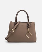 ‎ شنطة نسائية من الجلد بلون بني