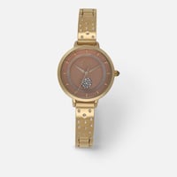 ‎ ساعة زايروس النسائية بسير من الستيل باللون الذهب...