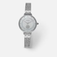 ‎ ساعة زايروس النسائية بسير من الستيل باللون الفضي...