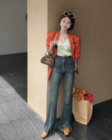 ‎ بنطلون جينز نسائي الفي اند كو بلون أزرق