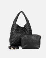 ‎ شنطة نسائية بتصميم عصري بلون أسود